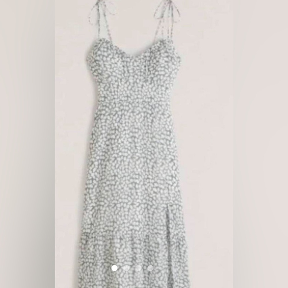 Tie-strap ruched midi dress